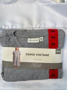 Como Vintage Gray Tiered Dress - Gray